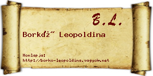 Borkó Leopoldina névjegykártya